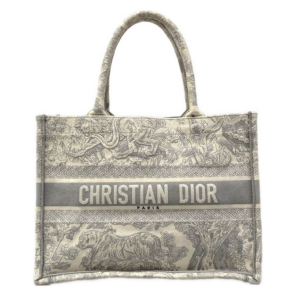 Christian Dior Book Tote Medium Bag / Old Small Tote Bag Cream Light gray